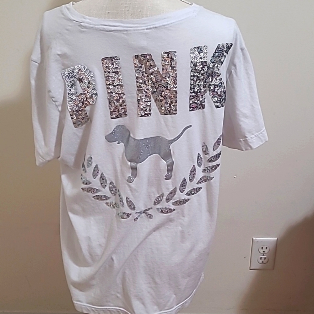 Victoria's Secret PINK Blinged out tshirt size XL - Picture 4 of 5
